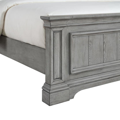 Picket House Furnishings - Brookstone Queen Panel Bed in Aged Grey - B-14210-3-QB veiw 3