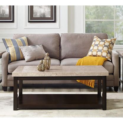 Picket House Furnishings - Caleb Coffee Table With Marble Top in Espresso - CKS100CTE veiw 4