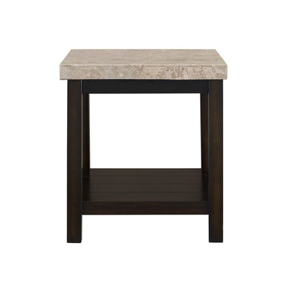 Picket House Furnishings - Caleb End Table With Marble Top in Espresso - CKS100ETE veiw 2