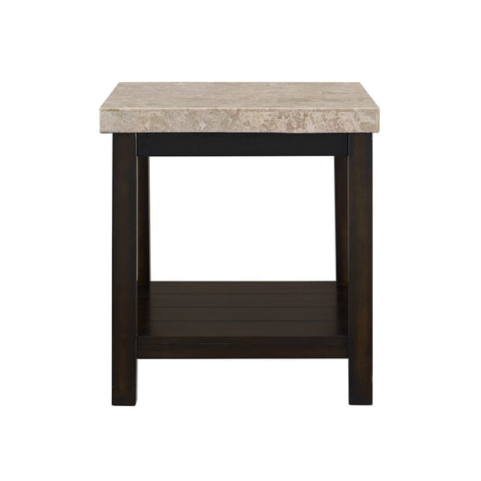 Picket House Furnishings - Caleb End Table With Marble Top in Espresso - CKS100ETE veiw 2