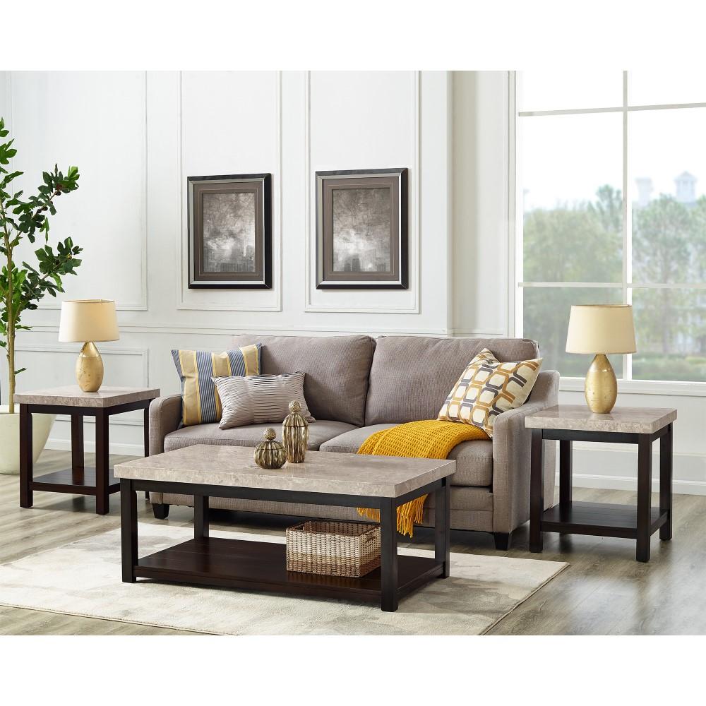 Picket House Furnishings - Caleb End Table With Marble Top in Espresso - CKS100ETE veiw 3