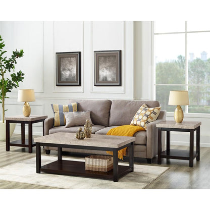Picket House Furnishings - Caleb End Table With Marble Top in Espresso - CKS100ETE veiw 3