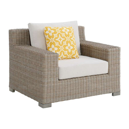 Picket House Furnishings - Camal Chair - Tan and Olefin White Cream with 1 Yellow Pillow - O-10880-10310-100 veiw 1
