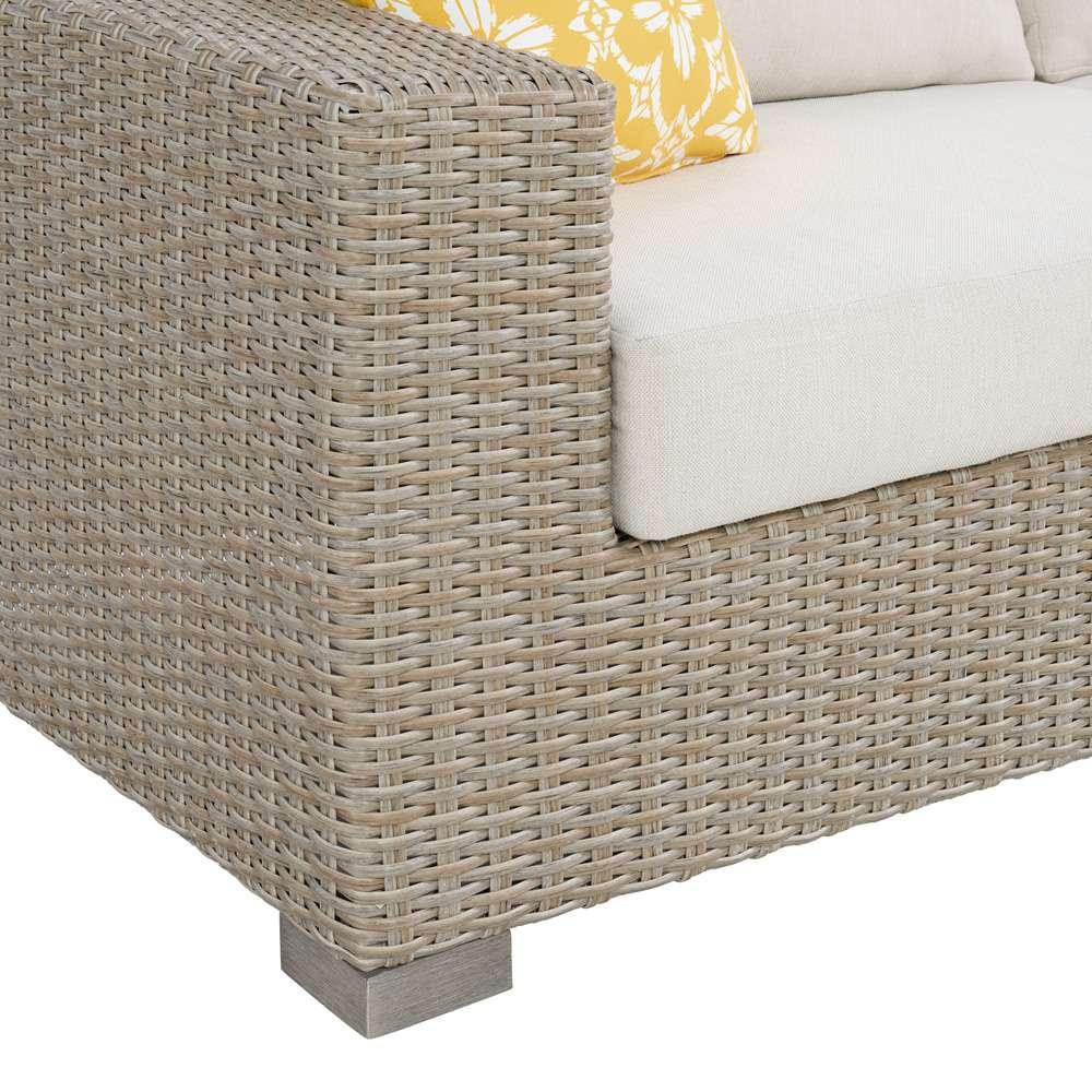 Picket House Furnishings - Camal Chair - Tan and Olefin White Cream with 1 Yellow Pillow - O-10880-10310-100 veiw 4