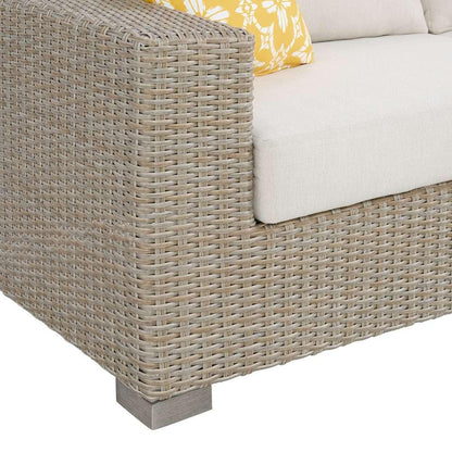 Picket House Furnishings - Camal Chair - Tan and Olefin White Cream with 1 Yellow Pillow - O-10880-10310-100 veiw 4