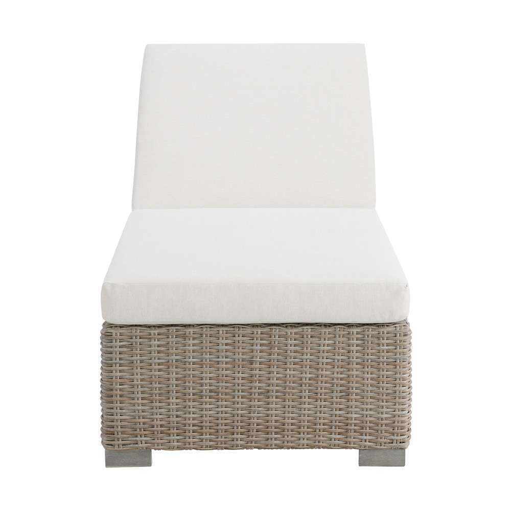 Picket House Furnishings - Camal Chaise Lounge - Tan and Olefin White Cream - O-10880-10310-110 veiw 3