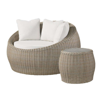 Picket House Furnishings - Camal Cuddler Chair and End Table - Tan and Olefin White Cream - O-10880-10310-109 veiw 1