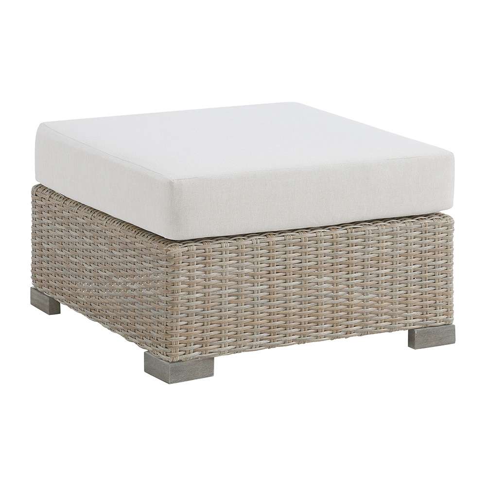 Picket House Furnishings - Camal Ottoman - Tan and Olefin White Cream - O-10880-10310-000 veiw 1