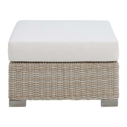 Picket House Furnishings - Camal Ottoman - Tan and Olefin White Cream - O-10880-10310-000 veiw 2