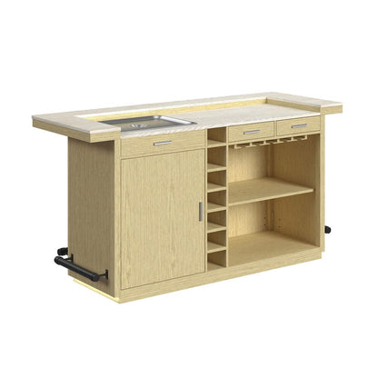 Picket House Furnishings -  Cambria Bar Table in Off-White and Natural with LED - DA-18010-6-BTC view 1