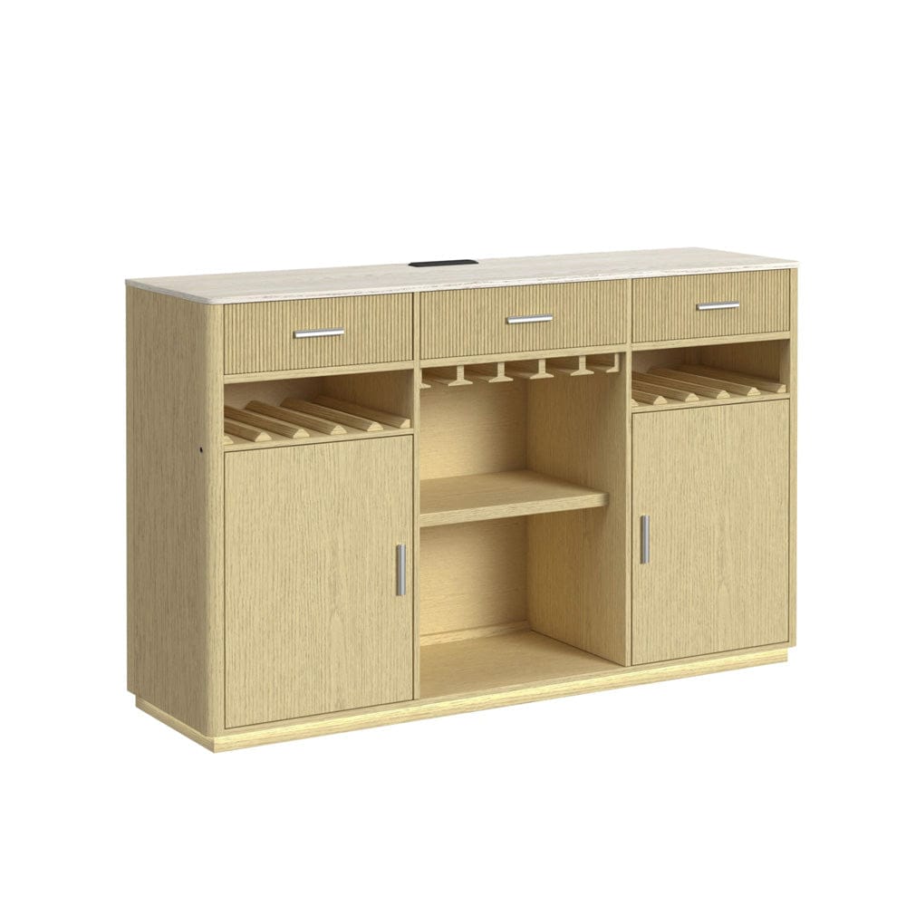 Picket House Furnishings -  Cambria Buffet with LED and Power in Off-White and Natural - DA-18010-6-BF view 1