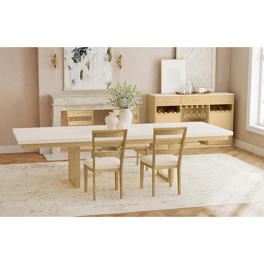 Picket House Furnishings -  Cambria Buffet with LED and Power in Off-White and Natural - DA-18010-6-BF view 7