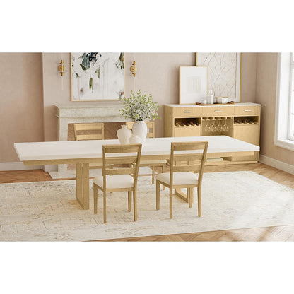 Picket House Furnishings -  Cambria Buffet with LED and Power in Off-White and Natural - DA-18010-6-BF view 7