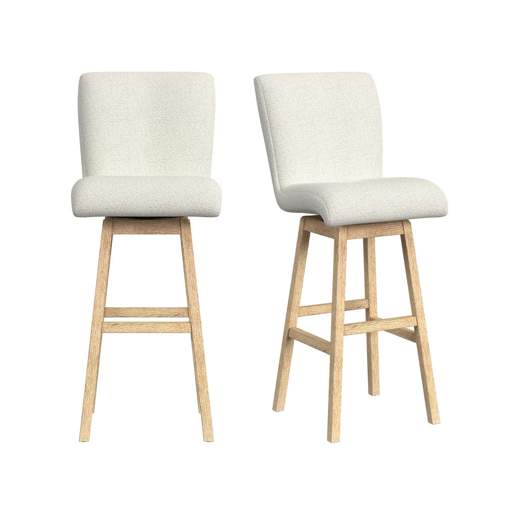 Picket House Furnishings -  Cambria UPH Swivel Bar Stool with Beige Boucle in Natural Set of 2 - DA-18010-6-BST view 1