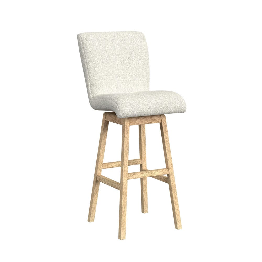 Picket House Furnishings -  Cambria UPH Swivel Bar Stool with Beige Boucle in Natural Set of 2 - DA-18010-6-BST view 2