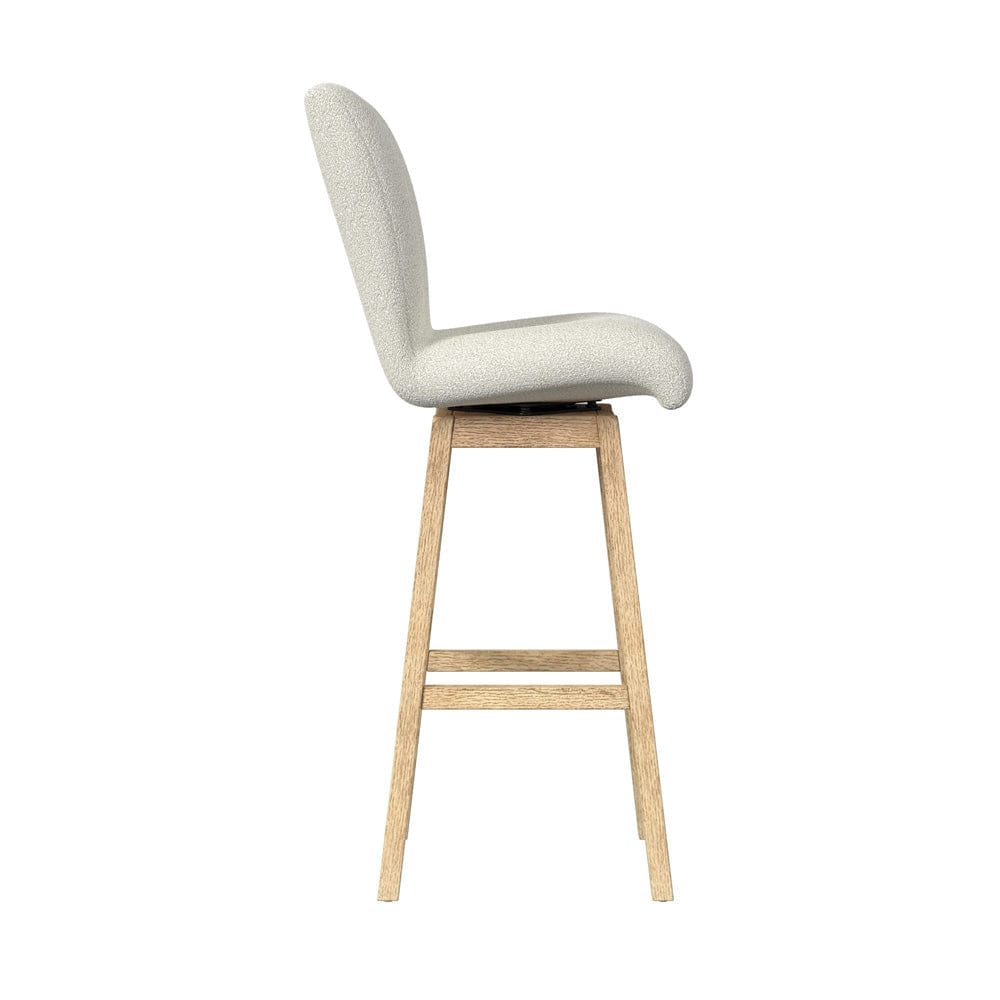 Picket House Furnishings -  Cambria UPH Swivel Bar Stool with Beige Boucle in Natural Set of 2 - DA-18010-6-BST view 4