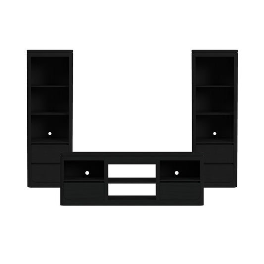 Picket House Furnishings - Camelot 3PC Entertainment Unit With 71" TV Console in Black - LA-16860-8-TV1-3PC view 1