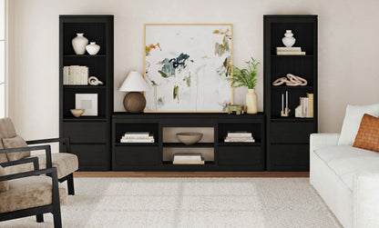Picket House Furnishings - Camelot 3PC Entertainment Unit With 71" TV Console in Black - LA-16860-8-TV1-3PC view 8