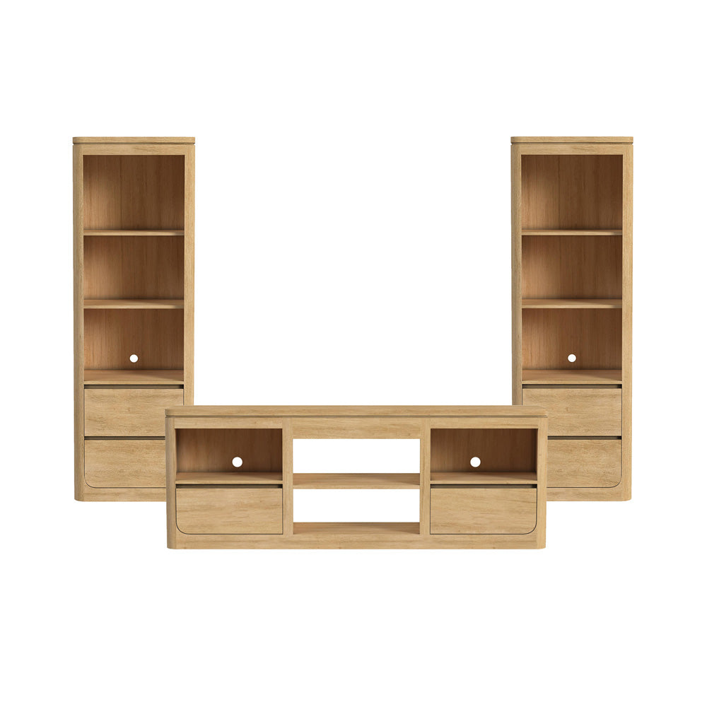 Picket House Furnishings - Camelot 3PC Entertainment Unit With 71" TV Console in Natural - LA-16860-6-TV1-3PC view 1
