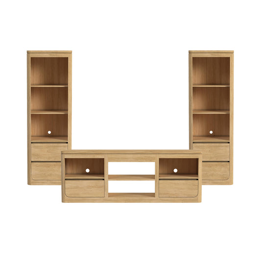 Picket House Furnishings - Camelot 3PC Entertainment Unit With 71" TV Console in Natural - LA-16860-6-TV1-3PC view 1