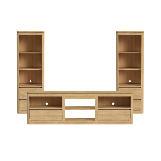 Picket House Furnishings - Camelot 3PC Entertainment Unit With 82" TV Console in Natural - LA-16860-6-TV3-3PC view 1