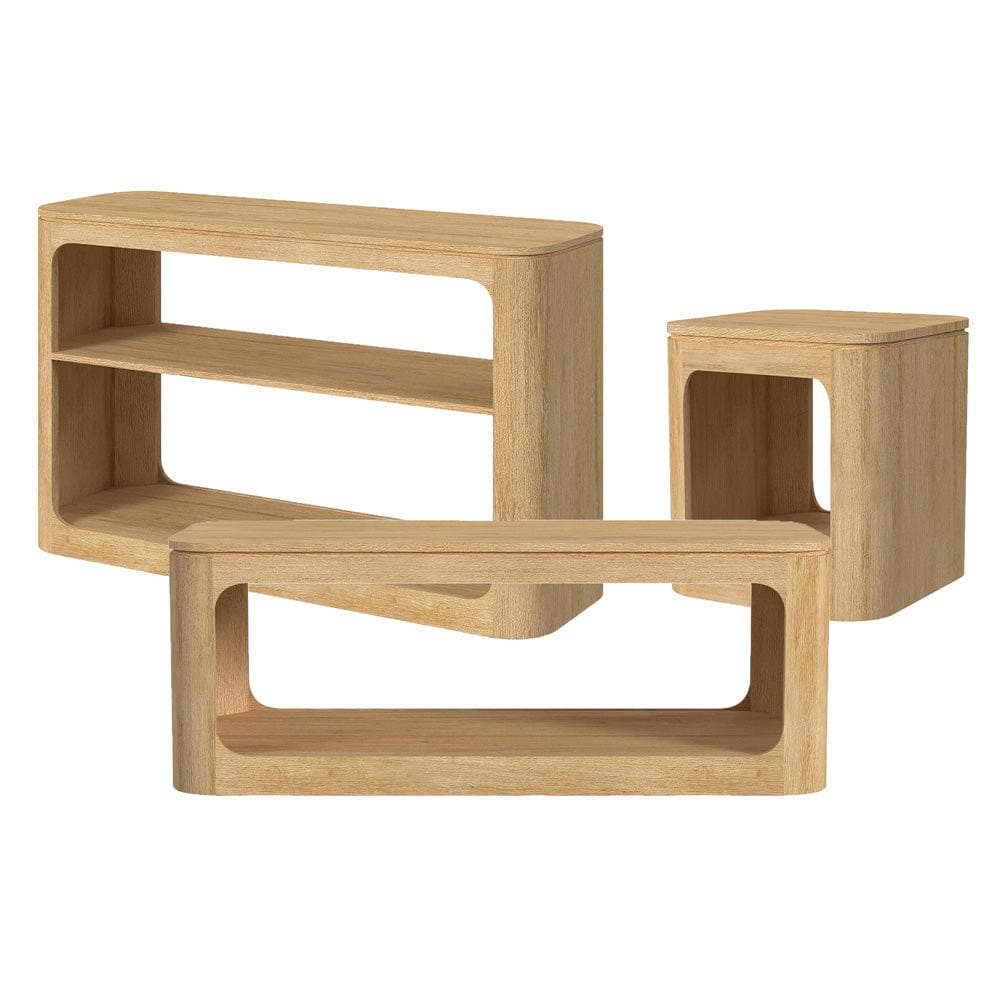 Picket House Furnishings -  Camelot 3PC Occasional Table Set in Natural-Coffee Table, End Table & Sofa Table - T-16860-6-ST-3PC view 1