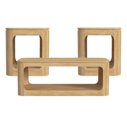 Picket House Furnishings -  Camelot 3PC Occasional Table Set in Natural-Coffee Table & Two End Tables - T-16860-6-3PC view 1