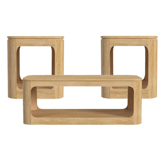 Picket House Furnishings -  Camelot 3PC Occasional Table Set in Natural-Coffee Table & Two End Tables - T-16860-6-3PC view 1
