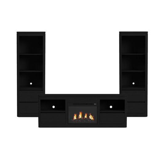 Picket House Furnishings - Camelot 4PC Entertainment Unit With 71" TV Console in Black - LA-16860-8-TV1-4PC view 1
