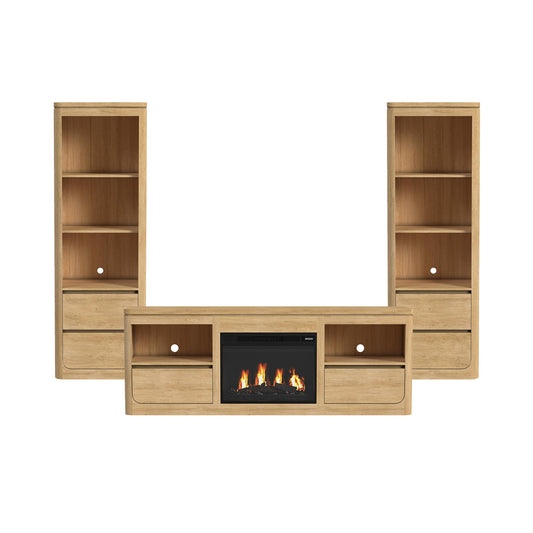 Picket House Furnishings - Camelot 4PC Entertainment Unit With 71" TV Console in Natural - LA-16860-6-TV1-4PC view 1