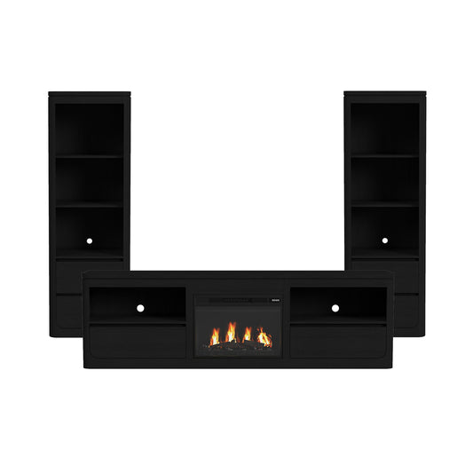 Picket House Furnishings - Camelot 4PC Entertainment Unit With 82" TV Console in Black - LA-16860-8-TV3-4PC view 1