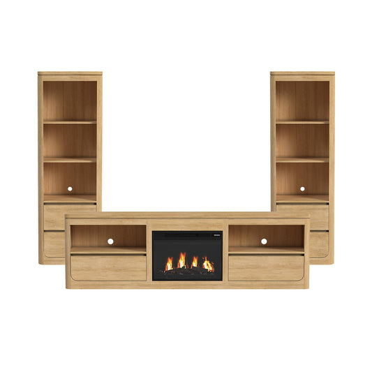 Picket House Furnishings - Camelot 4PC Entertainment Unit With 82" TV Console in Natural - LA-16860-6-TV3-4PC view 1