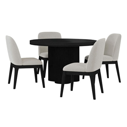 Picket House Furnishings -  Camelot 5PC Standard Height Dining Set in Black-Round Table and Four Chairs - D-16860-8-RDT-5PC view 1