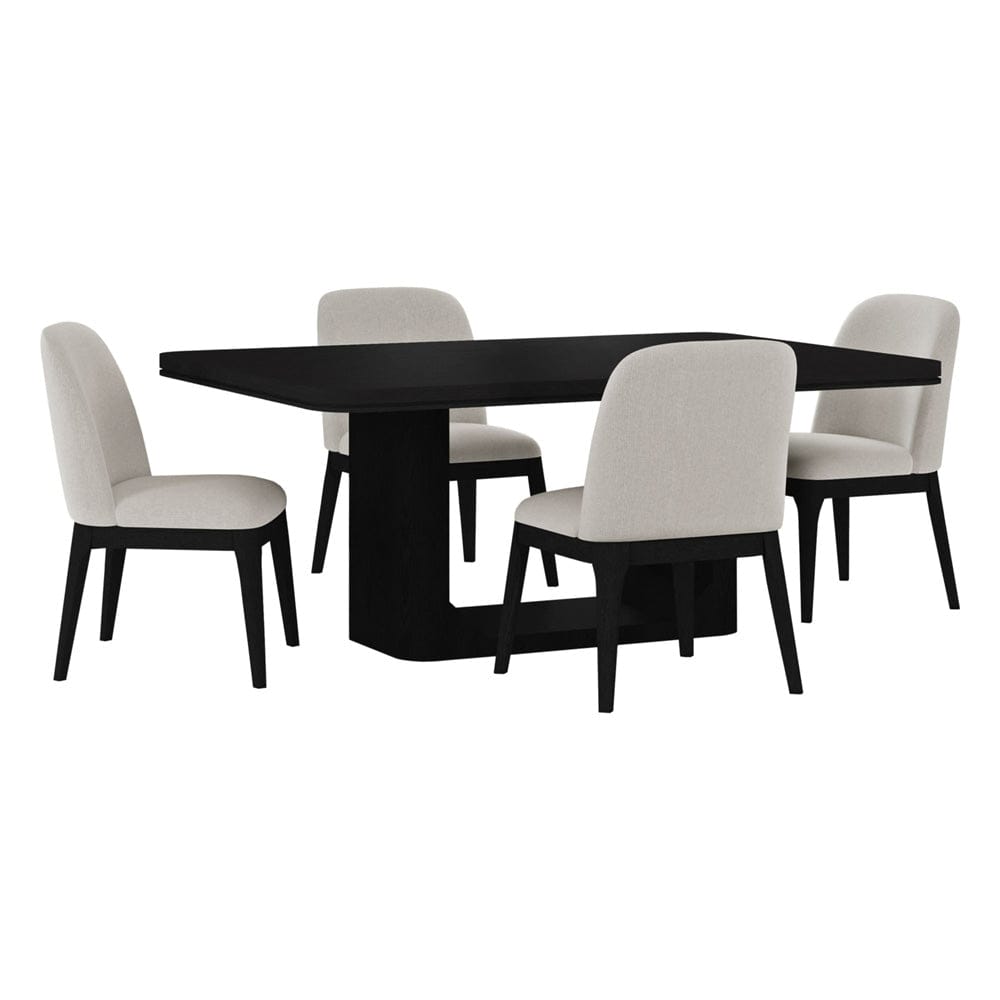 Picket House Furnishings -  Camelot 5PC Standard Height Dining Set in Black-Table and Four Chairs - D-16860-8-DT-5PC view 1