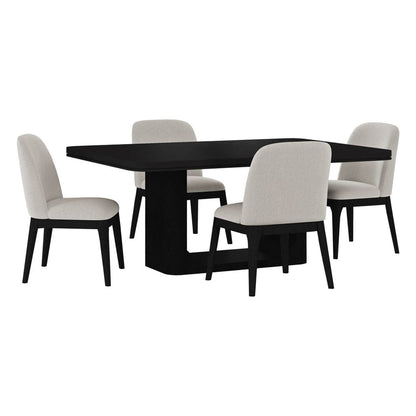 Picket House Furnishings -  Camelot 5PC Standard Height Dining Set in Black-Table and Four Chairs - D-16860-8-DT-5PC view 1