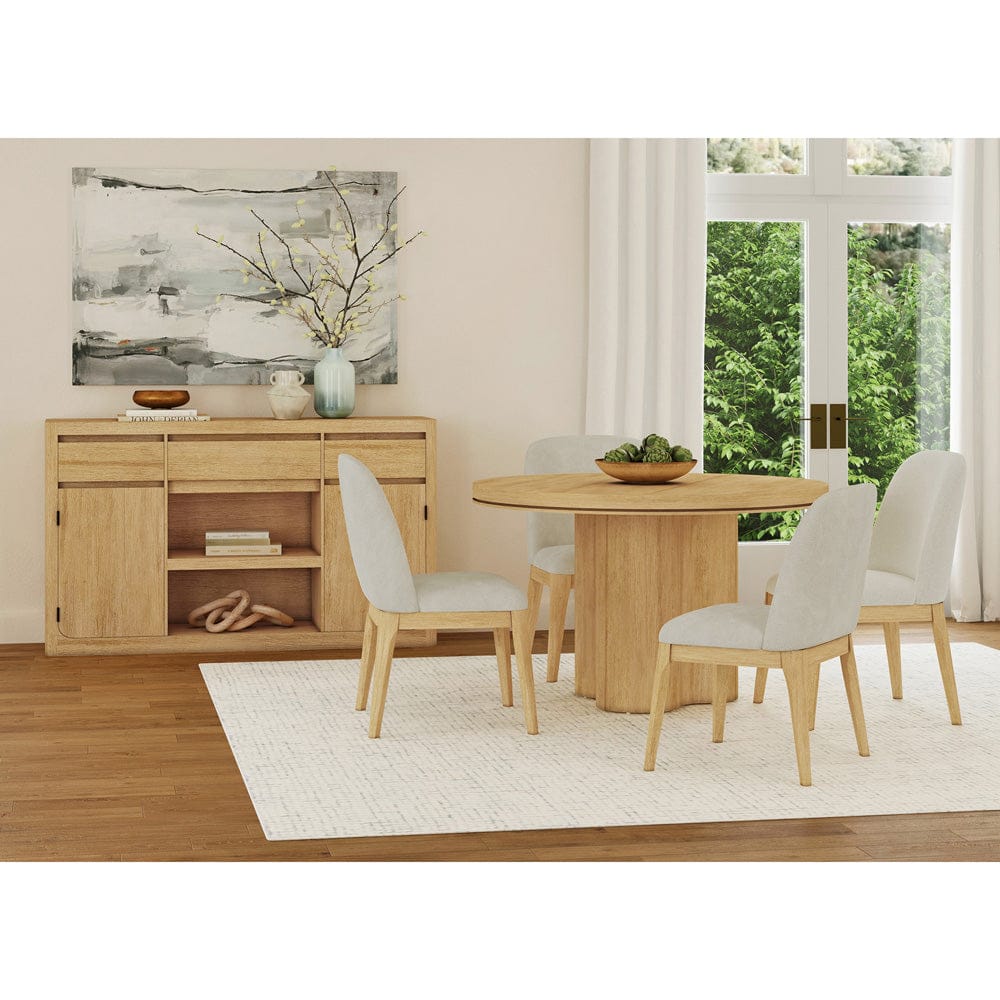 Picket House Furnishings -  Camelot 5PC Standard Height Dining Set in Natural-Round Table and Four Chairs - D-16860-6-RDT-5PC view 5