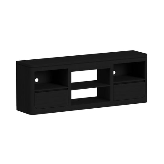 Picket House Furnishings - Camelot 71" TV Console without Fireplace Insert in Black - LA-16860-8-TV1 view 1