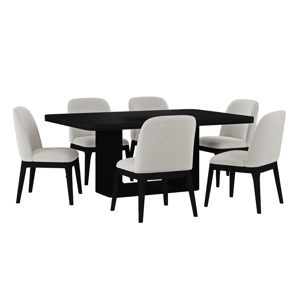 Picket House Furnishings -  Camelot 7PC Standard Height Dining Set in Black-Table and Six Chairs - D-16860-8-DT-7PC view 1
