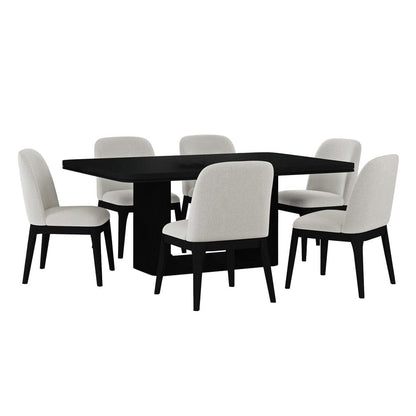 Picket House Furnishings -  Camelot 7PC Standard Height Dining Set in Black-Table and Six Chairs - D-16860-8-DT-7PC view 1
