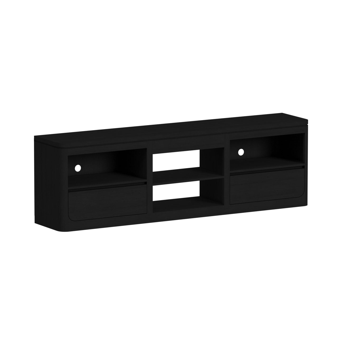 Picket House Furnishings - Camelot 82" TV Console without Fireplace Insert in Black - LA-16860-8-TV3 view 1
