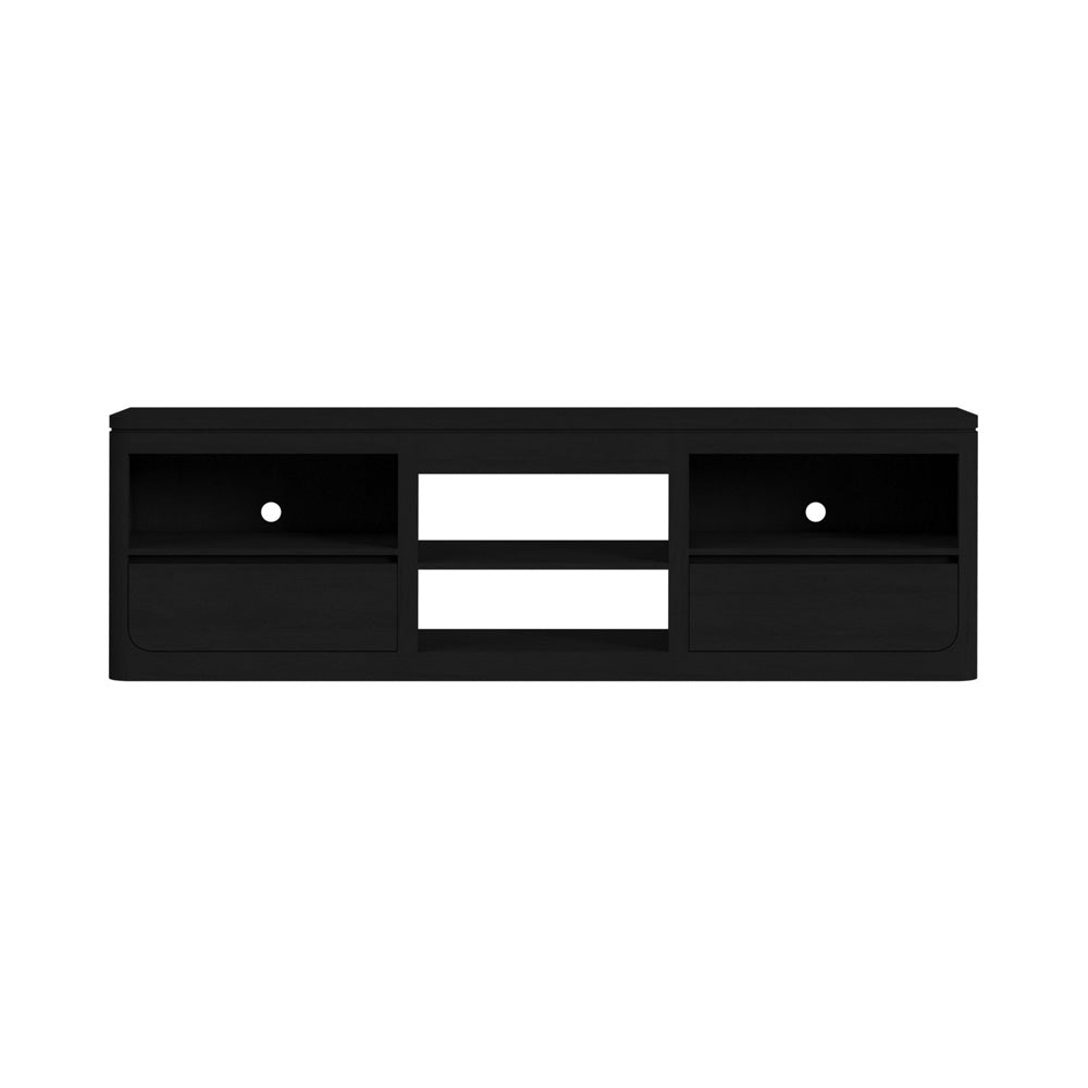 Picket House Furnishings - Camelot 82" TV Console without Fireplace Insert in Black - LA-16860-8-TV3 view 2