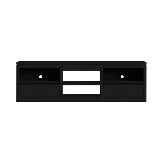 Picket House Furnishings - Camelot 82" TV Console without Fireplace Insert in Black - LA-16860-8-TV3 view 2
