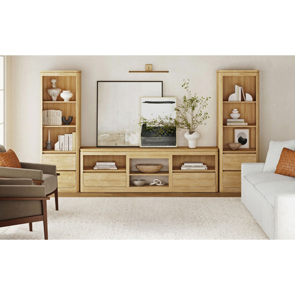 Picket House Furnishings - Camelot 82" TV Console without Fireplace Insert in Natural - LA-16860-6-TV3 view 3