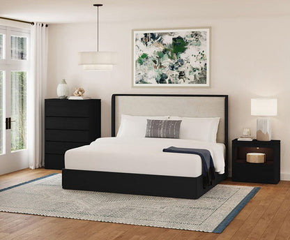 Picket House Furnishings -  Camelot King UPH 3PC Bedroom Set in Black - B-16860-8-KB-3PC view 6