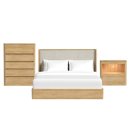 Picket House Furnishings -  Camelot King UPH 3PC Bedroom Set in Natural - B-16860-6-KB-3PC view 1