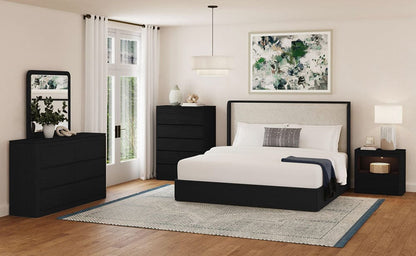 Picket House Furnishings -  Camelot King UPH 5PC Bedroom Set in Black - B-16860-8-KB-5PC view 7