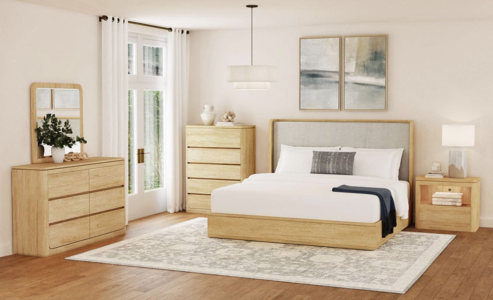 Picket House Furnishings -  Camelot King UPH 5PC Bedroom Set in Natural - B-16860-6-KB-5PC view 7