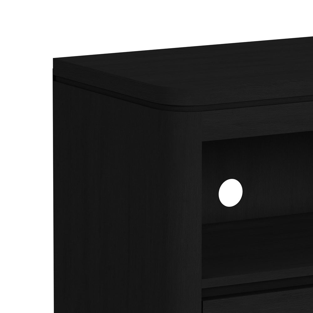 Picket House Furnishings - Camelot KIT - 71" TV Console with Fireplace Insert in Black - LA-16860-8-TV1FPK view 5