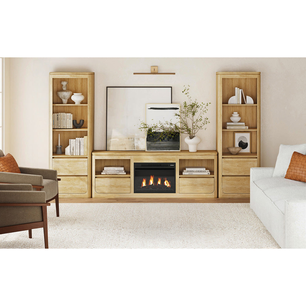 Picket House Furnishings - Camelot KIT - 71" TV Console with Fireplace Insert in Natural - LA-16860-6-TV1FPK view 3