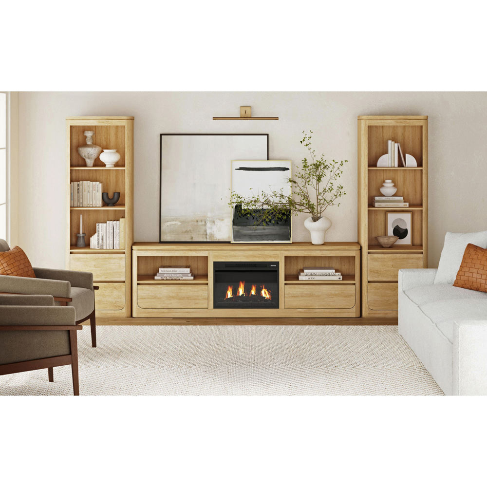 Picket House Furnishings - Camelot KIT - 82" TV Console with Fireplace Insert in Natural - LA-16860-6-TV3FPK view 3